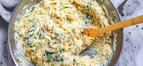 Creamy Spinach and Parmesan Orzo