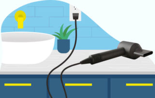 cartoon-image-of-a-hair-dryer-resting-on-a-sink-plugged-in.
