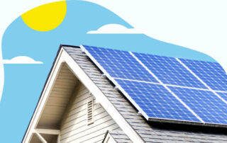 Solar panels on the roof of a house, harnessing sunlight to generate clean energy for the home.