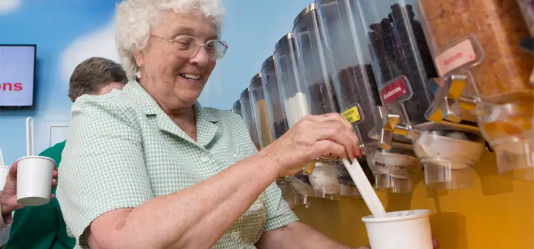 lady enjoying turkey hill ice cream