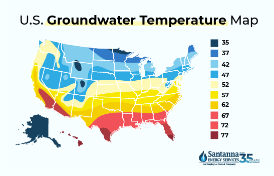 groundwater temperature map