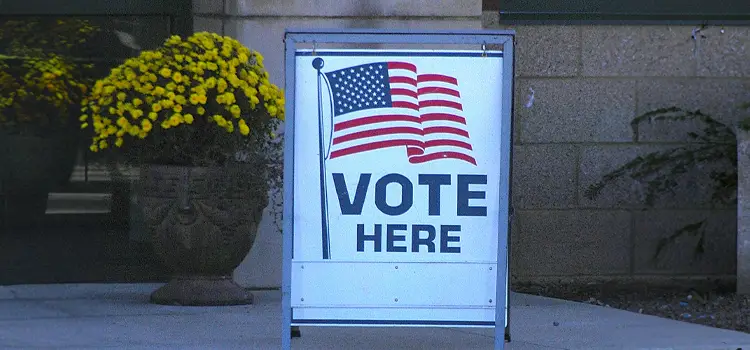 voter registration sign