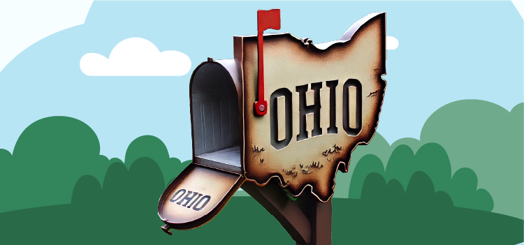 mailbox in the shape of ohio outside