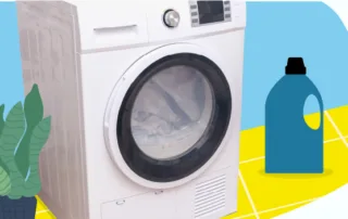 clothes dryer in a laundry room