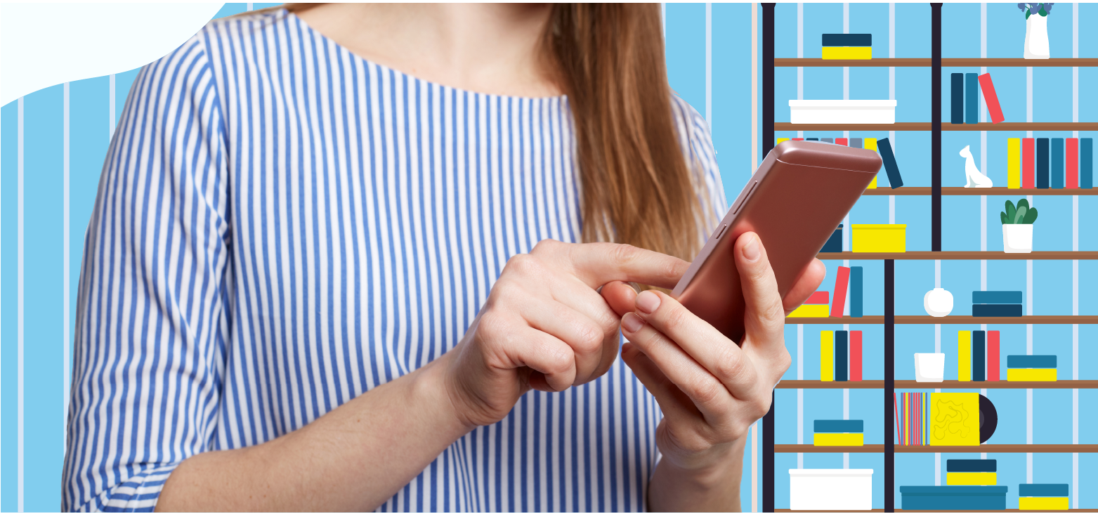 woman on phone in home