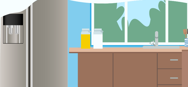 kitchen with a fridge