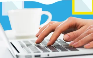 woman on computer at home