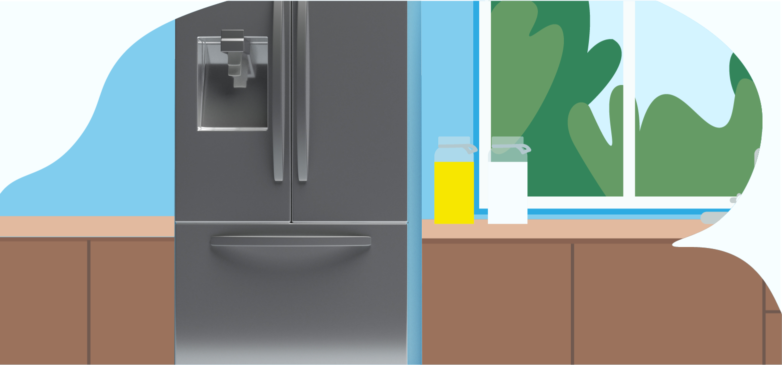 fridge in a kitchen