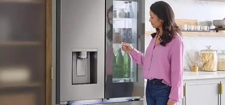 woman with LG fridge