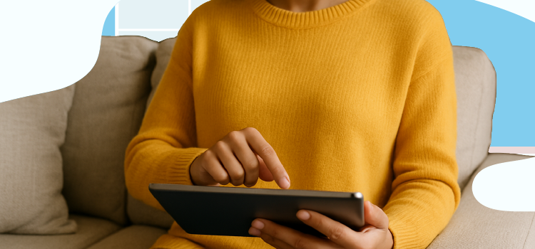 woman swipping on her tablet woman-swipping-on-her-tablet