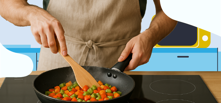 person cooking on an electric stove person-cooking-on-an-electric-stove