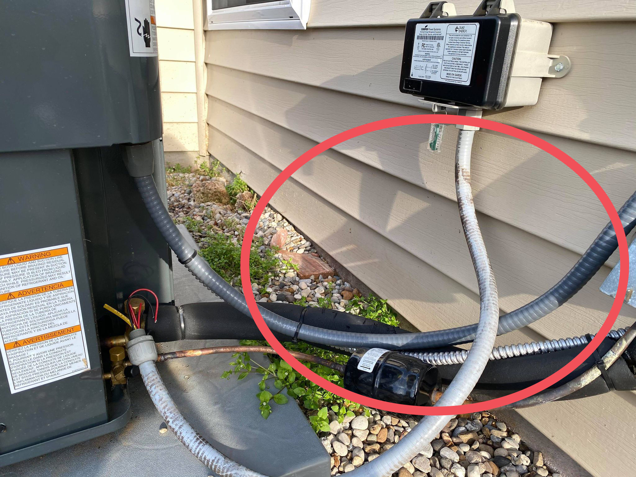 Exposed Connections Near the Condenser