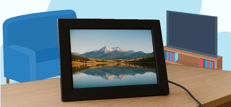 digital-electric-picture-frame-in-a-living-room