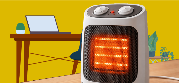 space heater in an office space-heater-in-an-office