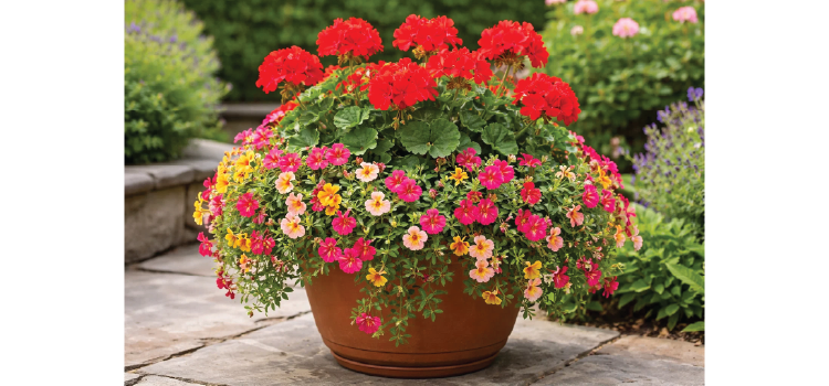 flower-pairings_Geraniums-Calibrachoa-flower-paring