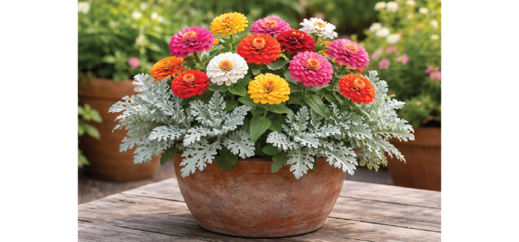 flower-pairings_Zinnias-Dusty-Miller-flower-pairing