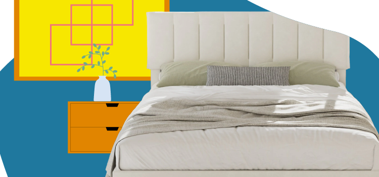 Bed with pillows and blankets in a modern bedroom Bed-with-pillows-and-blankets-in-a-modern-bedroom