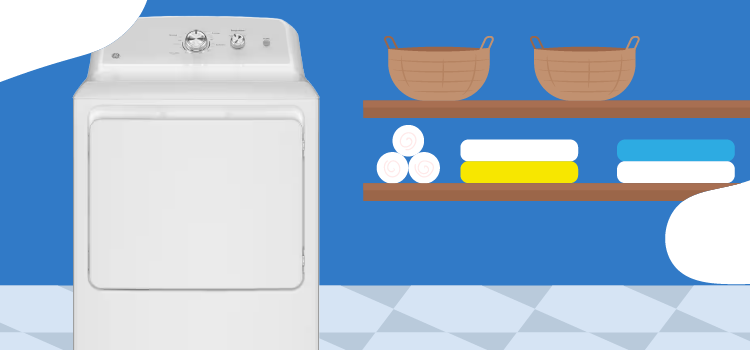White clothes dryer in a laundry room with folded towels White-clothes-dryer-in-a-laundry-room-with-folded-towels