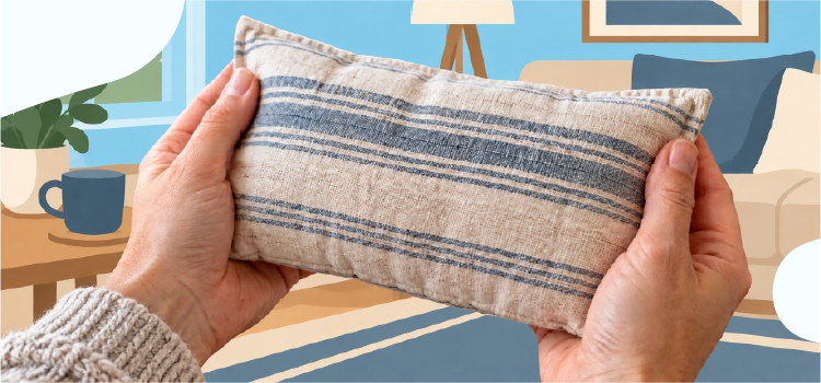 person in a cozy sweater holding a handmade heating pad person-in-a-cozy-sweater-holding-a-handmade-heating-pad